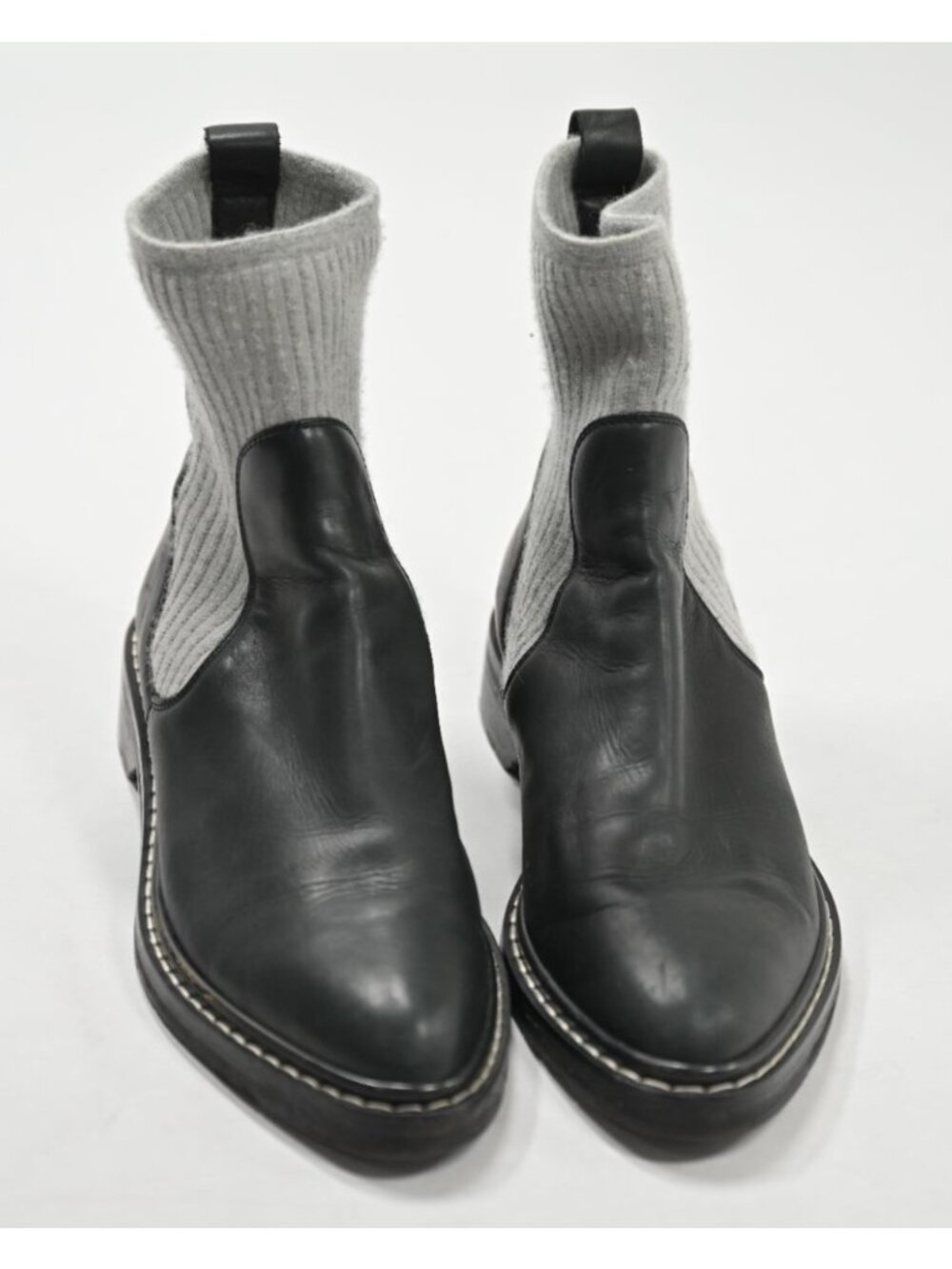 The Row Fara Pull On Chelsea Boots in Black Leather - Picture 2 of 13